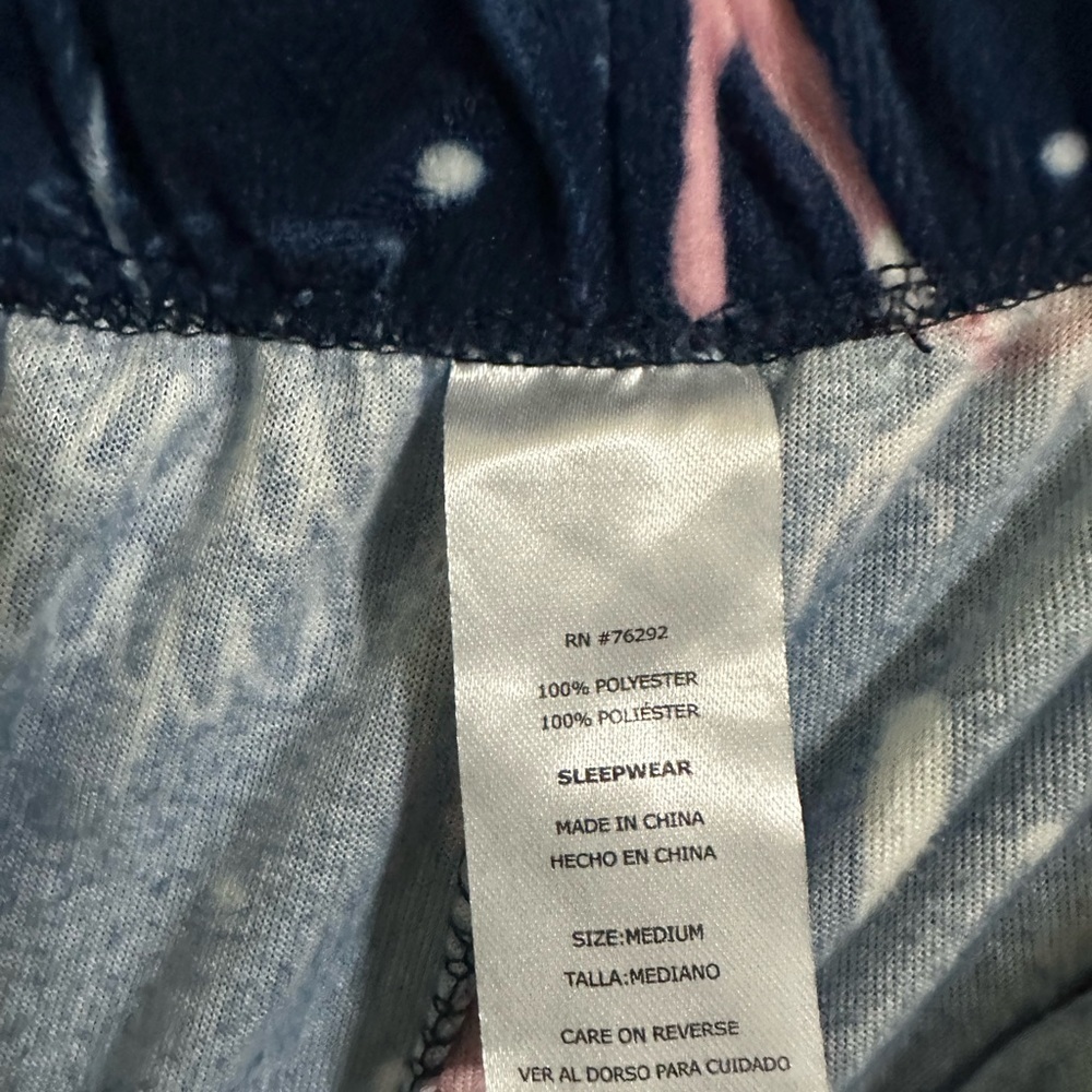 Festive Blue Pajama Pants with Deer Print - Picture 2 of 3